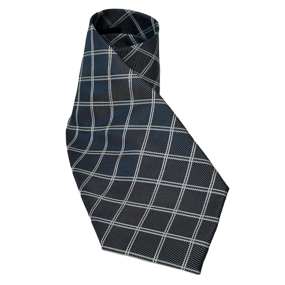 Ermenegildo Zegna Luxury Necktie Tie 100% Silk Criss Cross Pattern Vintage EUC - Picture 7 of 10